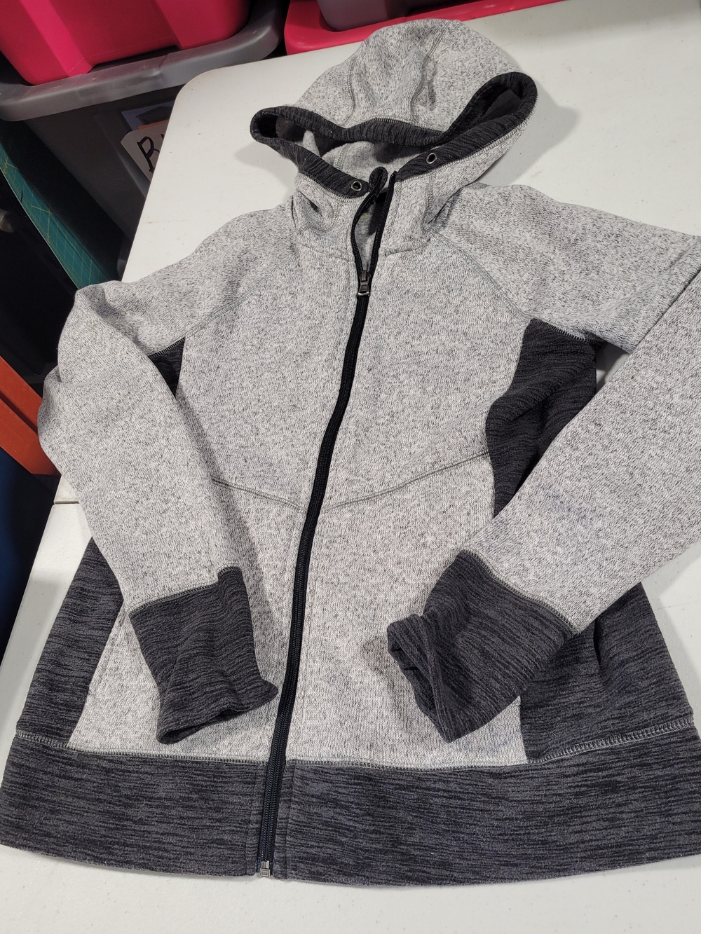 tek gear Gray & Charcoal Hooded Zip Jacket